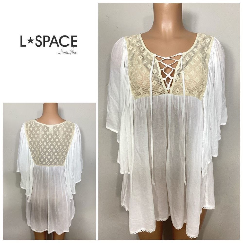 New. L*SPACE white and cream lace coverup. S/XS. Retails $149